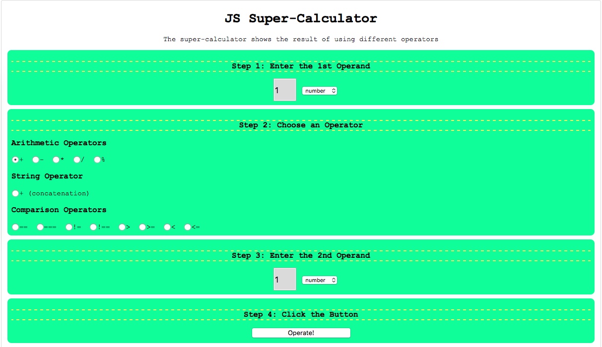 A super calculater created with JavaScript